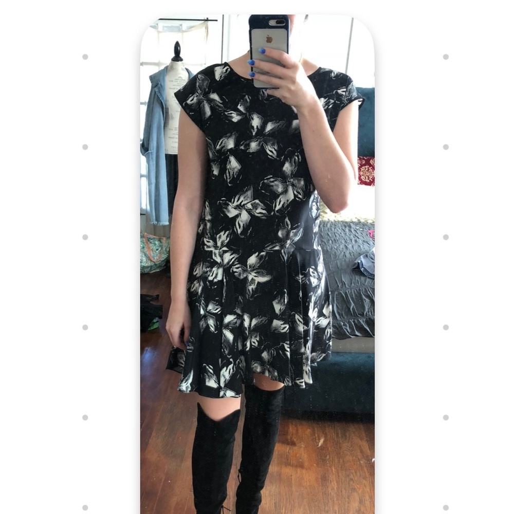 Halston Heritage Dropped Waist Mini Dress